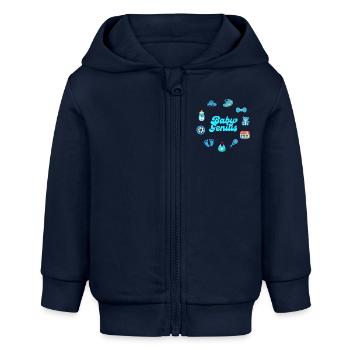 Baby Genius Design for Boys - Baby Organic Zip-up Hoodie by Stanley/Stella - navy - Front