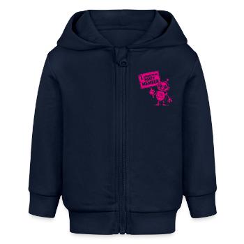 Ich bin ein Jahr 1. Geburtstag Roboter - Baby Organic Kapuzenjacke Baby Connector von Stanley/Stella - Navy - Vorne