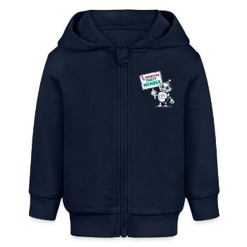 Ich bin ein Jahr 1. Geburtstag Roboter - Baby Organic Kapuzenjacke Baby Connector von Stanley/Stella - Navy - Vorne