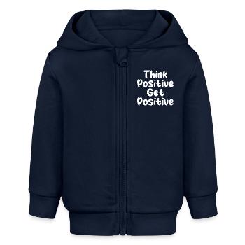 Citation positive - Veste à capuche bébé bio Stanley/Stella - bleu marine - Devant