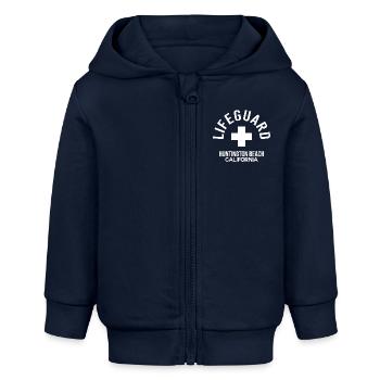 Lifeguard Huntington Beach Graphic - Baby Organic Zip-up Hoodie by Stanley/Stella - navy - Front