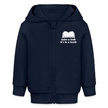 Werfen Sie einen Blick darauf, es ist in einer Buchgrafik - Baby Organic Kapuzenjacke Baby Connector von Stanley/Stella - Navy - Vorne