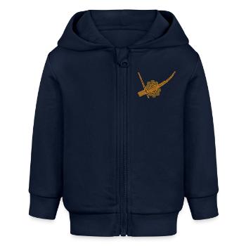 qeej qwj fusion - Veste à capuche bébé bio Stanley/Stella - bleu marine - Devant