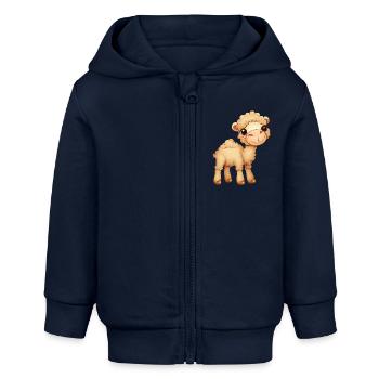 Flauschiges süßes Dromedar - Baby Organic Kapuzenjacke Baby Connector von Stanley/Stella - Navy - Vorne
