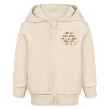 Solar Eclipse 2024 - Baby Organic Zip-up Hoodie by Stanley/Stella - soft Ecru - Front