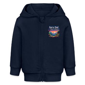 Chaque pixel raconte une histoire - Retro Gaming - Veste à capuche bébé bio Stanley/Stella - bleu marine - Devant