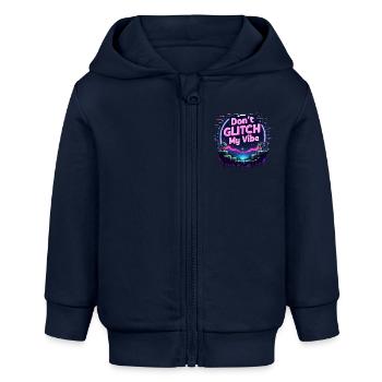 Don’t Glitch my Vibe - Retro Gaming Adventure - Veste à capuche bébé bio Stanley/Stella - bleu marine - Devant