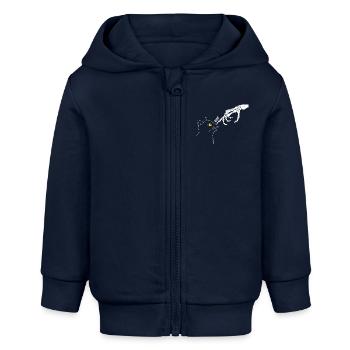 Cat Graphic - Baby Organic Zip-up Hoodie by Stanley/Stella - navy - Front