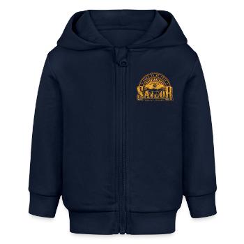 Geboren, um kostenlos zu sein Grafik - Baby Organic Kapuzenjacke Baby Connector von Stanley/Stella - Navy - Vorne