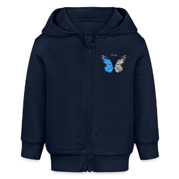 Battery Graphic - Baby Organic Zip-up Hoodie by Stanley/Stella - navy - Front