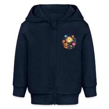 Niedliche Sonne - Baby Organic Kapuzenjacke Baby Connector von Stanley/Stella - Navy - Vorne