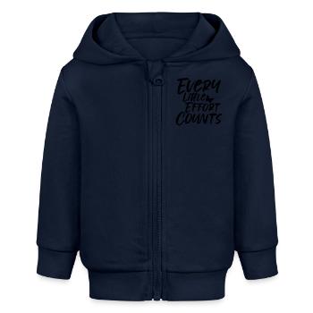 Frase - Jede kleine Anstrengung zählt - Mariposa - Baby Organic Kapuzenjacke Baby Connector von Stanley/Stella - Navy - Vorne