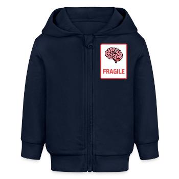 Fragile - Veste à capuche bébé bio Stanley/Stella - bleu marine - Devant