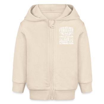 Legendär seit Februar 1945 - 79 Jahre alt - Baby Organic Kapuzenjacke Baby Connector von Stanley/Stella - Natur - Vorne
