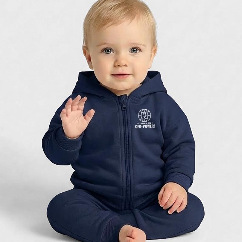 Python GIS Geo-Power Programming Geospatial Baby Organic Zip-up Hoodie by Stanley/Stella