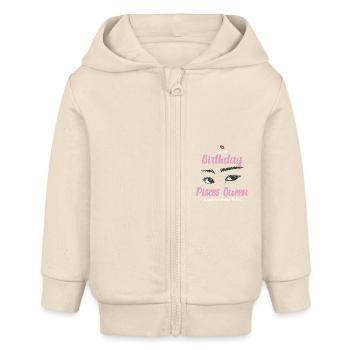 Signe du zodiaque Poissons - Veste à capuche bébé bio Stanley/Stella - écru doux - Devant