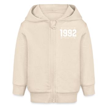 vintage 1992 vintage 33rd birthday 1992 - Baby Organic Zip-up Hoodie by Stanley/Stella - soft Ecru - Front