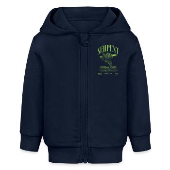 Grüner Baum Python Modern Reptile Keeper Streetwear - Baby Organic Kapuzenjacke Baby Connector von Stanley/Stella - Navy - Vorne