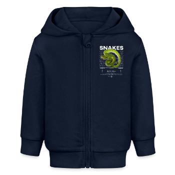 Grüner Baum Python Moderner Streetwear Reptilienpfleger - Baby Organic Kapuzenjacke Baby Connector von Stanley/Stella - Navy - Vorne
