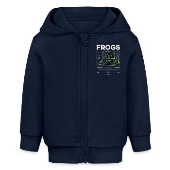 Dendrobatidae Aratus Dart Frosch Streetwear Frosch - Baby Organic Kapuzenjacke Baby Connector von Stanley/Stella - Navy - Vorne
