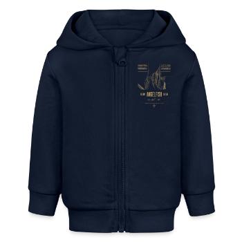 Altum Kaiserfisch Buntbarsch Aquarium Fischhalter - Baby Organic Kapuzenjacke Baby Connector von Stanley/Stella - Navy - Vorne