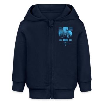 Diskusfisch Buntbarsch Aquarium Fischhalter - Baby Organic Kapuzenjacke Baby Connector von Stanley/Stella - Navy - Vorne