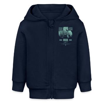 Diskusfisch Buntbarsch Aquarium Fischhalter - Baby Organic Kapuzenjacke Baby Connector von Stanley/Stella - Navy - Vorne