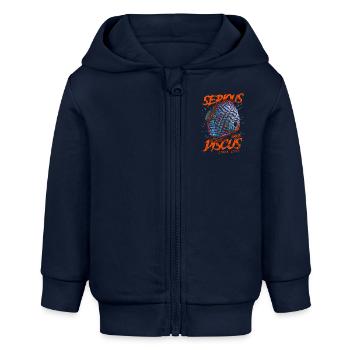 Ernsthaft im Bereich Diskusfische seit 2003 - Baby Organic Kapuzenjacke Baby Connector von Stanley/Stella - Navy - Vorne