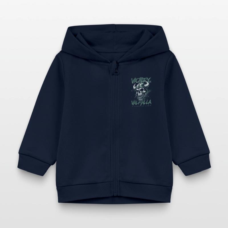 Motorrad Nordische Wikinger Sieg Oder Walhalla Baby Organic Kapuzenjacke Baby Connector von Stanley/Stella