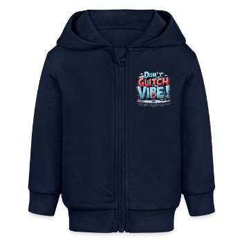 Don’t Glitch my Vibe - Graffiti de jeux rétro - Veste à capuche bébé bio Stanley/Stella - bleu marine - Devant