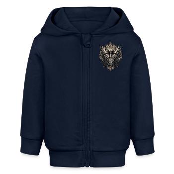 Motte mit schwarzen Rosen - Baby Organic Kapuzenjacke Baby Connector von Stanley/Stella - Navy - Vorne