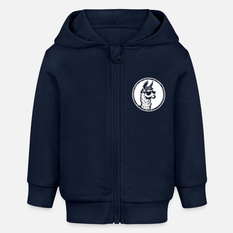 Lama - Veste à capuche bébé bio Stanley/Stella - bleu marine