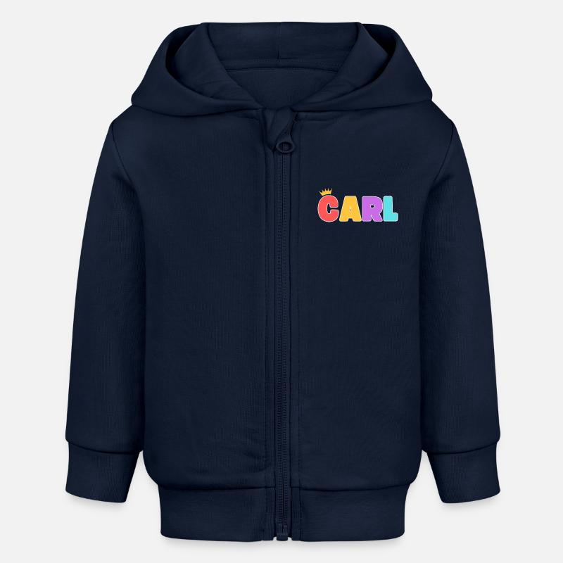 Carl! Personnalisable - Veste à capuche bébé bio Stanley/Stella - bleu marine