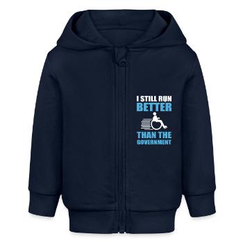 Fauteuil roulant - Veste à capuche bébé bio Stanley/Stella - bleu marine - Devant