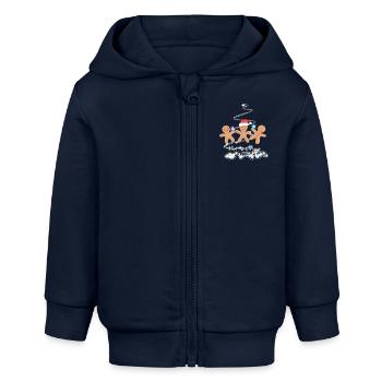 Lebkuchenmänner Weihnachten Lebkuchenmann süß - Baby Organic Kapuzenjacke Baby Connector von Stanley/Stella - Navy - Vorne