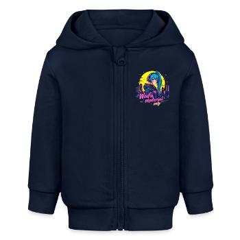 WAIFU MATERIAL ONLY - VAPORWAVE GAMERGIRL - Baby Organic Zip-up Hoodie by Stanley/Stella - navy - Front