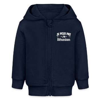 Ich kann kein Wiedersehen - Baby Organic Kapuzenjacke Baby Connector von Stanley/Stella - Navy - Vorne