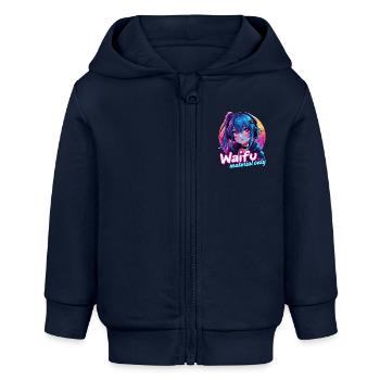 WAIFU MATERIAL ONLY - VAPORWAVE GAMERGIRL - Baby Organic Zip-up Hoodie by Stanley/Stella - navy - Front