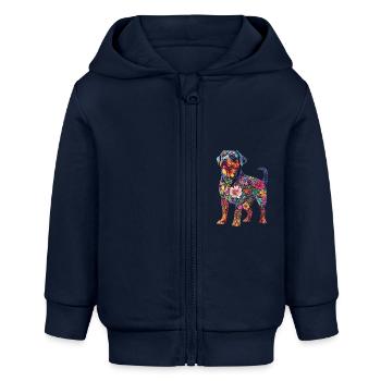 Rottweiler - Baby Organic Kapuzenjacke Baby Connector von Stanley/Stella - Navy - Vorne