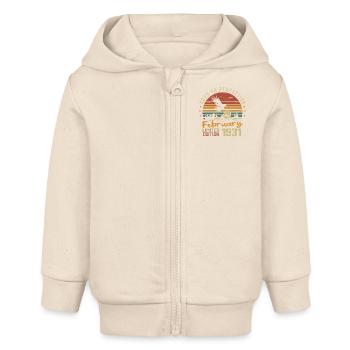 Born in February 1931 Birthday 1931 February - Baby Organic Zip-up Hoodie by Stanley/Stella - soft Ecru - Front