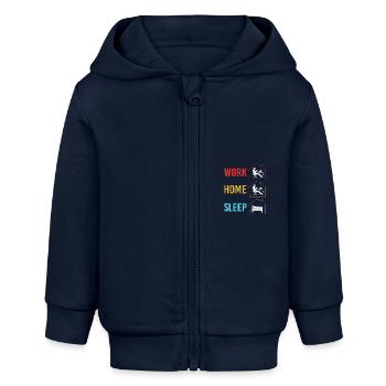 Remote Homeoffice - Baby Organic Kapuzenjacke Baby Connector von Stanley/Stella - Navy - Vorne