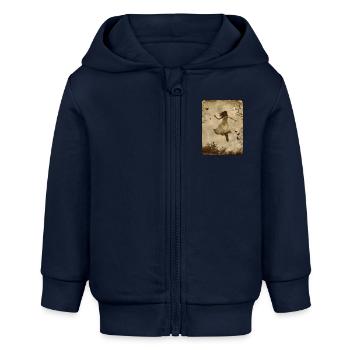 Das schwebende Mädchen - Baby Organic Kapuzenjacke Baby Connector von Stanley/Stella - Navy - Vorne