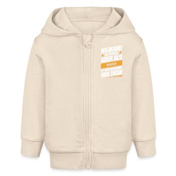 Niemand ist perfekt - Drucker - Spruch - Baby Organic Kapuzenjacke Baby Connector von Stanley/Stella - Natur - Vorne