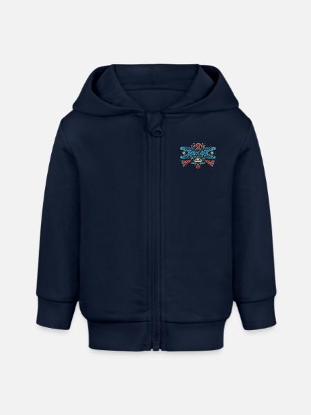 Ornamental I - Baby Organic Kapuzenjacke Baby Connector von Stanley/Stella - Navy