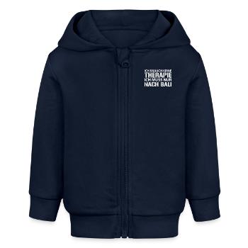 Ich muss nur nach BALI! - Baby Organic Kapuzenjacke Baby Connector von Stanley/Stella - Navy - Vorne