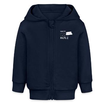 Nur mit Holz - Baby Organic Kapuzenjacke Baby Connector von Stanley/Stella - Navy - Vorne