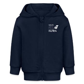 Nur mit Horn - Baby Organic Kapuzenjacke Baby Connector von Stanley/Stella - Navy - Vorne