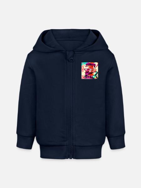 hipster logo - Baby zip hoodie biologisch Stanley/Stella - navy