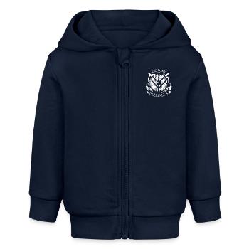 Wikinger oder Valhalla - Baby Organic Kapuzenjacke Baby Connector von Stanley/Stella - Navy - Vorne