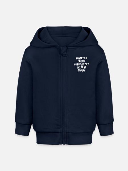 Lustiger Großvater - Baby Organic Kapuzenjacke Baby Connector von Stanley/Stella - Navy